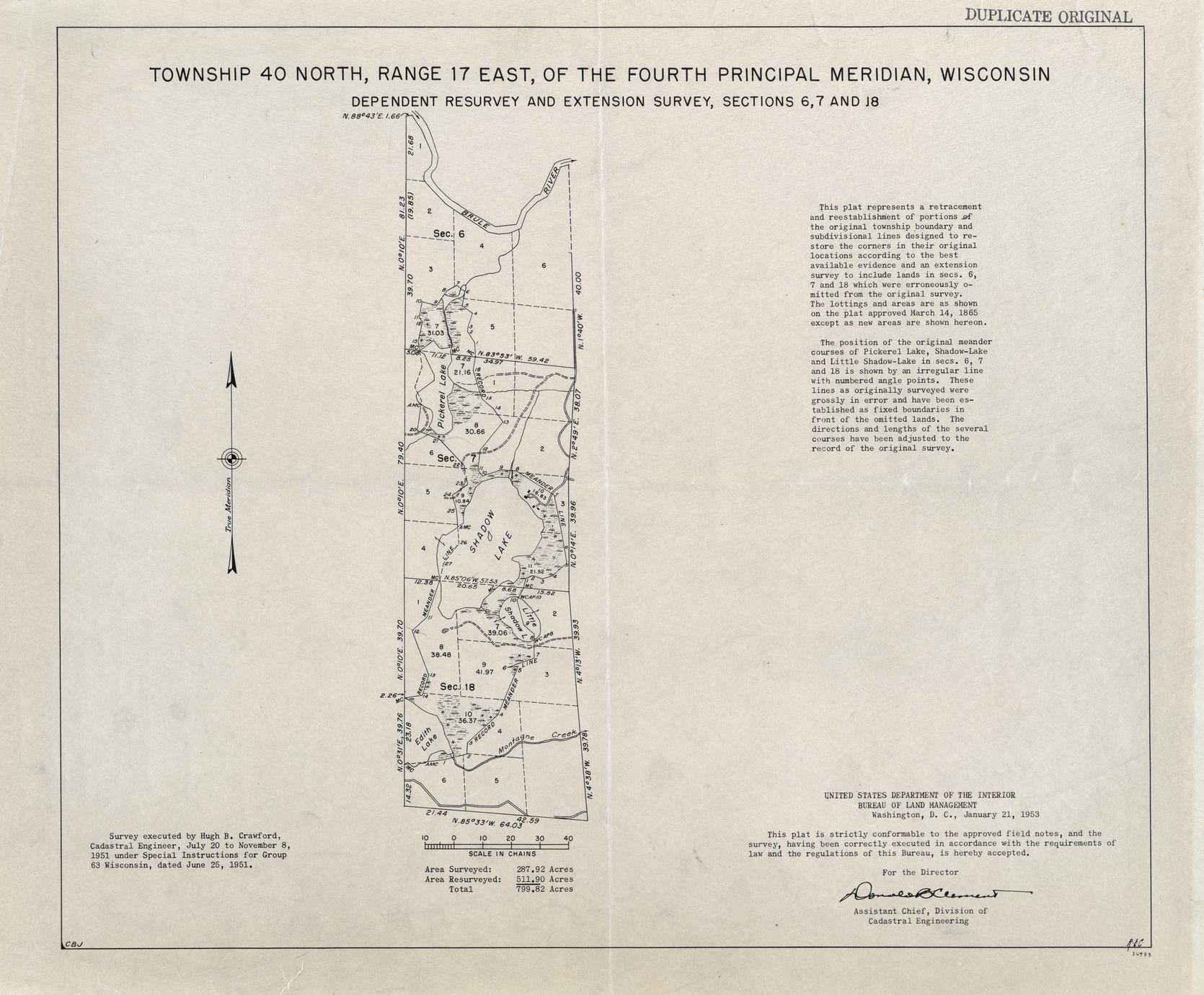 [Public Land Survey System map: Wisconsin Township 40 North, Range 17 East]