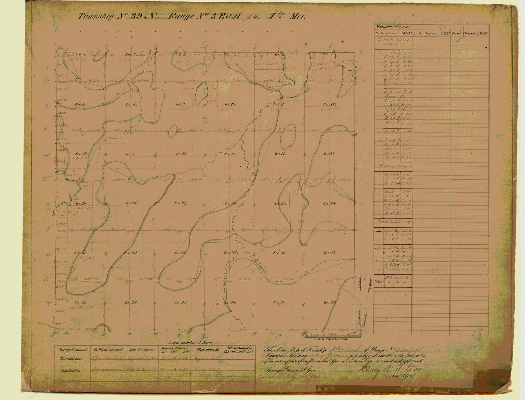 [Public Land Survey System map: Wisconsin Township 39 North, Range 03 East]