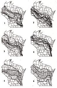 Range boundaries (either northern or southern limits) for groups of species, Wisconsin