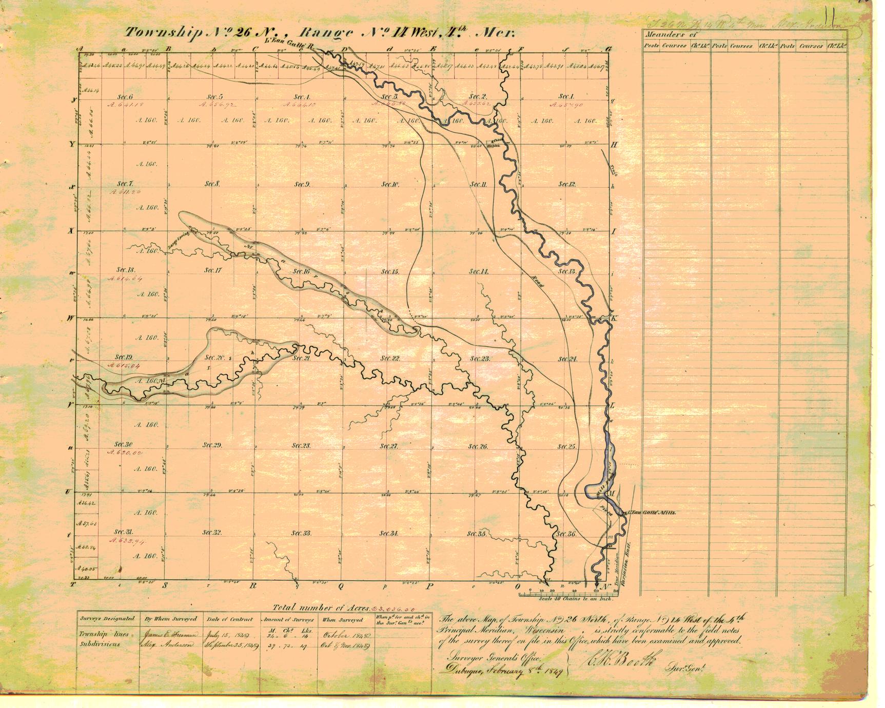 [Public Land Survey System map: Wisconsin Township 26 North, Range 14 West]