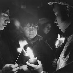 Candlelight vigil during Vietnam War Moratorium March