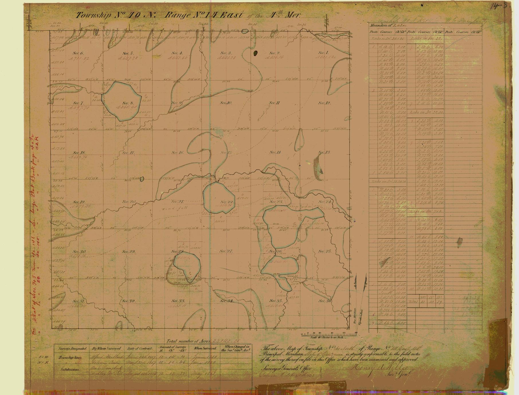 [Public Land Survey System map: Wisconsin Township 40 North, Range 14 East]