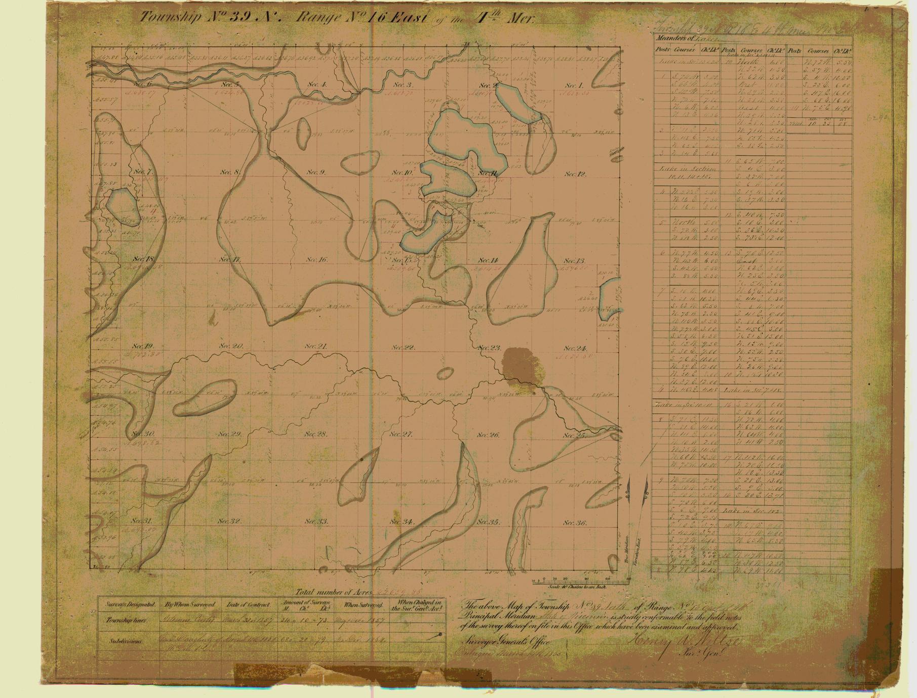 [Public Land Survey System map: Wisconsin Township 39 North, Range 16 East]