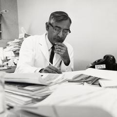 Dr. Har Gobind Khorana at his desk