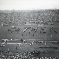 Marching Band spelling out "Father"