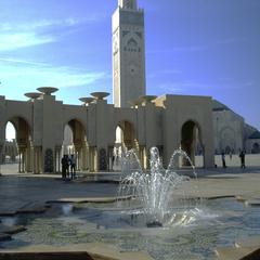 Fountain and Hassan II Mosque in Casablanca Completed in 1993