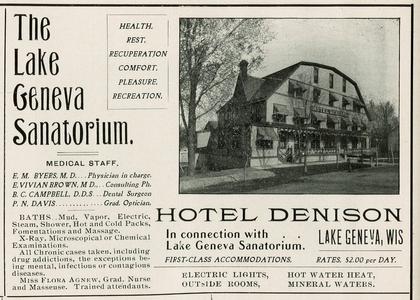 Lake Geneva Sanatorium and Hotel Denison