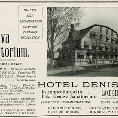 Lake Geneva Sanatorium and Hotel Denison