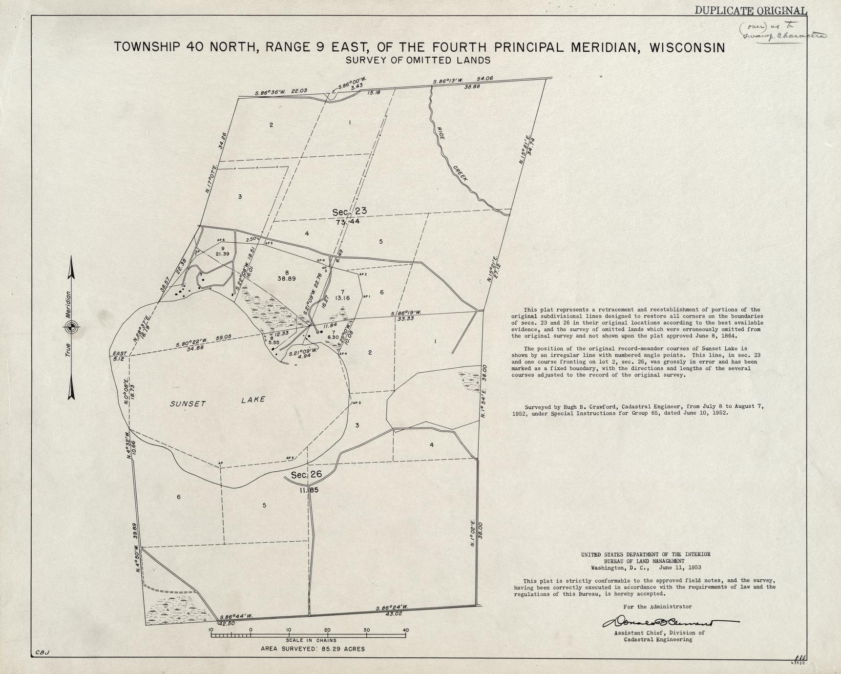 [Public Land Survey System map: Wisconsin Township 40 North, Range 09 East]