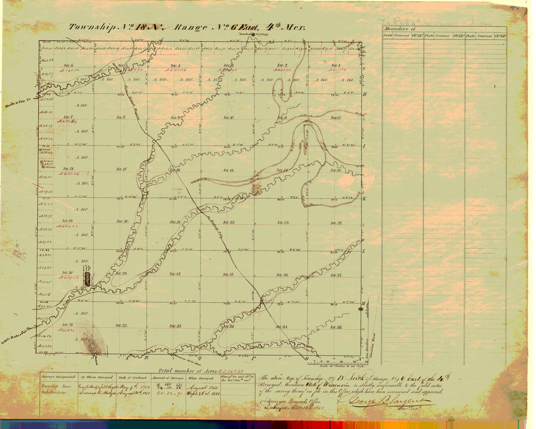 [Public Land Survey System map: Wisconsin Township 18 North, Range 06 East]