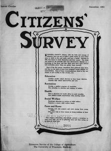Citizen's survey of rural social conditions in Kenosha County, Wisconsin