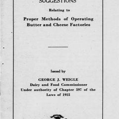 Suggestions relating to proper methods of operating butter and cheese factories