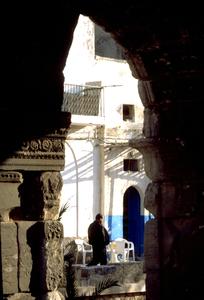 Café Viewed Through Marcus Aurelius Arch in Tripoli Medina