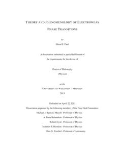 Theory and Phenomenology of Electroweak Phase Transitions