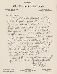 Letter from John Check, September 1988