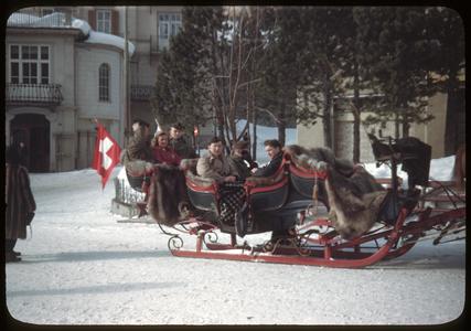 Sleigh ride for the Red Cross workers and GIs