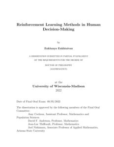 Reinforcement Learning Methods in Human Decision-Making