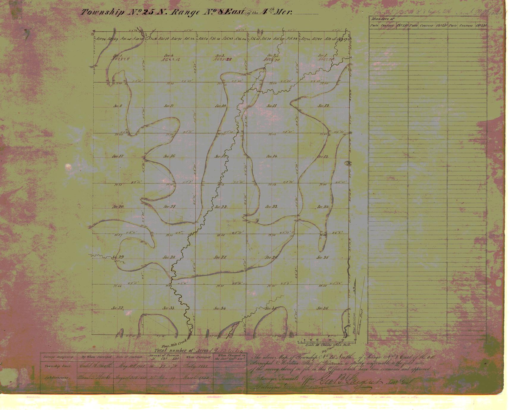 [Public Land Survey System map: Wisconsin Township 25 North, Range 08 East]