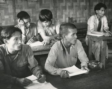 Students attend a summer school program in Houa Khong Province