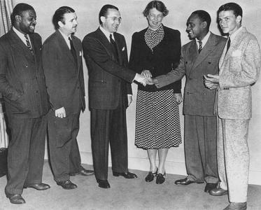 Bunny Berigan and others meet the First Lady, Eleanor Roosevelt