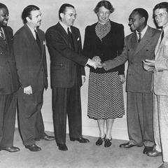 Bunny Berigan and others meet the First Lady, Eleanor Roosevelt