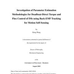 Investigation of Parameter Estimation Methodologies for Deadbeat-Direct Torque and Flux Control of IMs using Back-EMF Tracking for Motion Self-Sensing