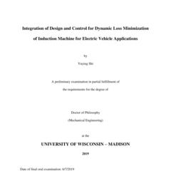 Integration of Design and Control for Dynamic Loss Minimization of Induction Machine for Electric Vehicle Applications