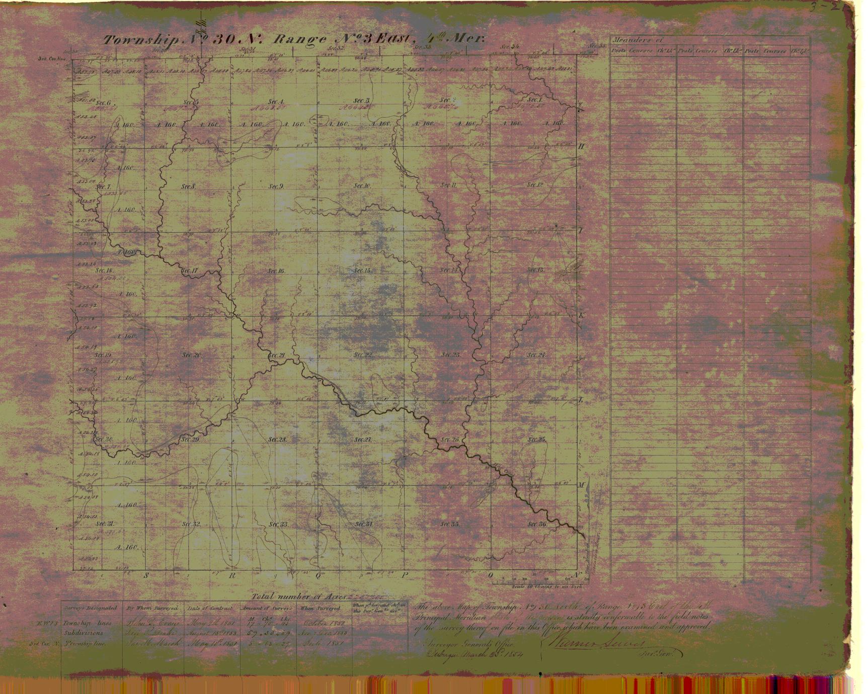 [Public Land Survey System map: Wisconsin Township 30 North, Range 03 East]