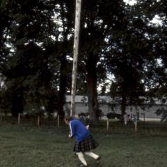 Tossing the caber at the Highland Folk Museum, Kingussie