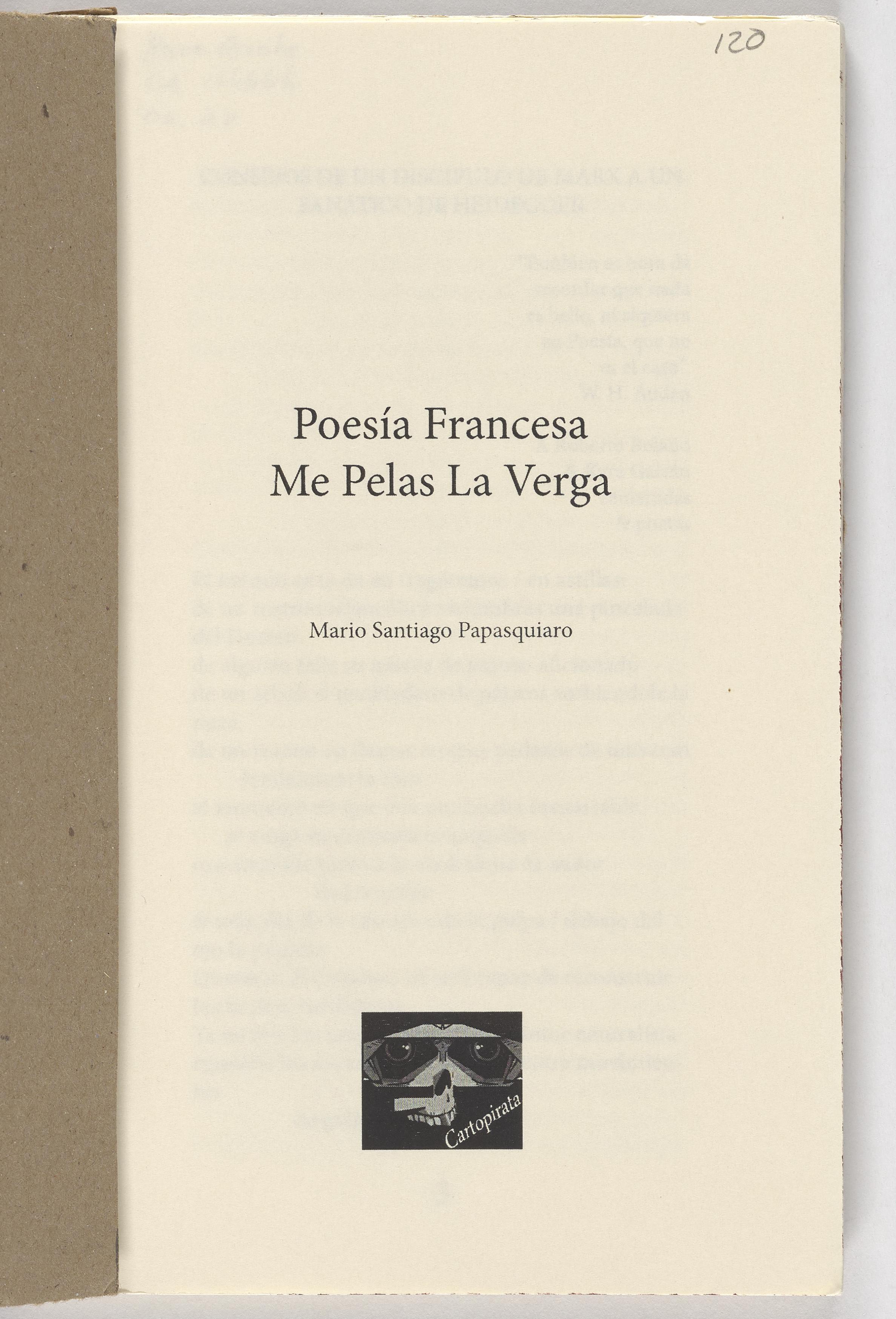 Poesía francesa : me pelas la verga (3 of 3) - UWDC - UW-Madison Libraries