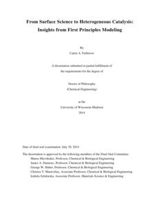 From Surface Science to Heterogeneous Catalysis: Insights from First Principles Modeling