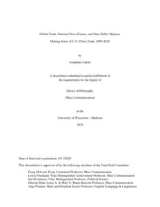 Global Trade, National News Frames, and State Public Opinion: Making Sense of U.S.-China Trade, 2008-2018