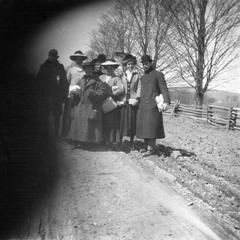 Group posed for picture on country road
