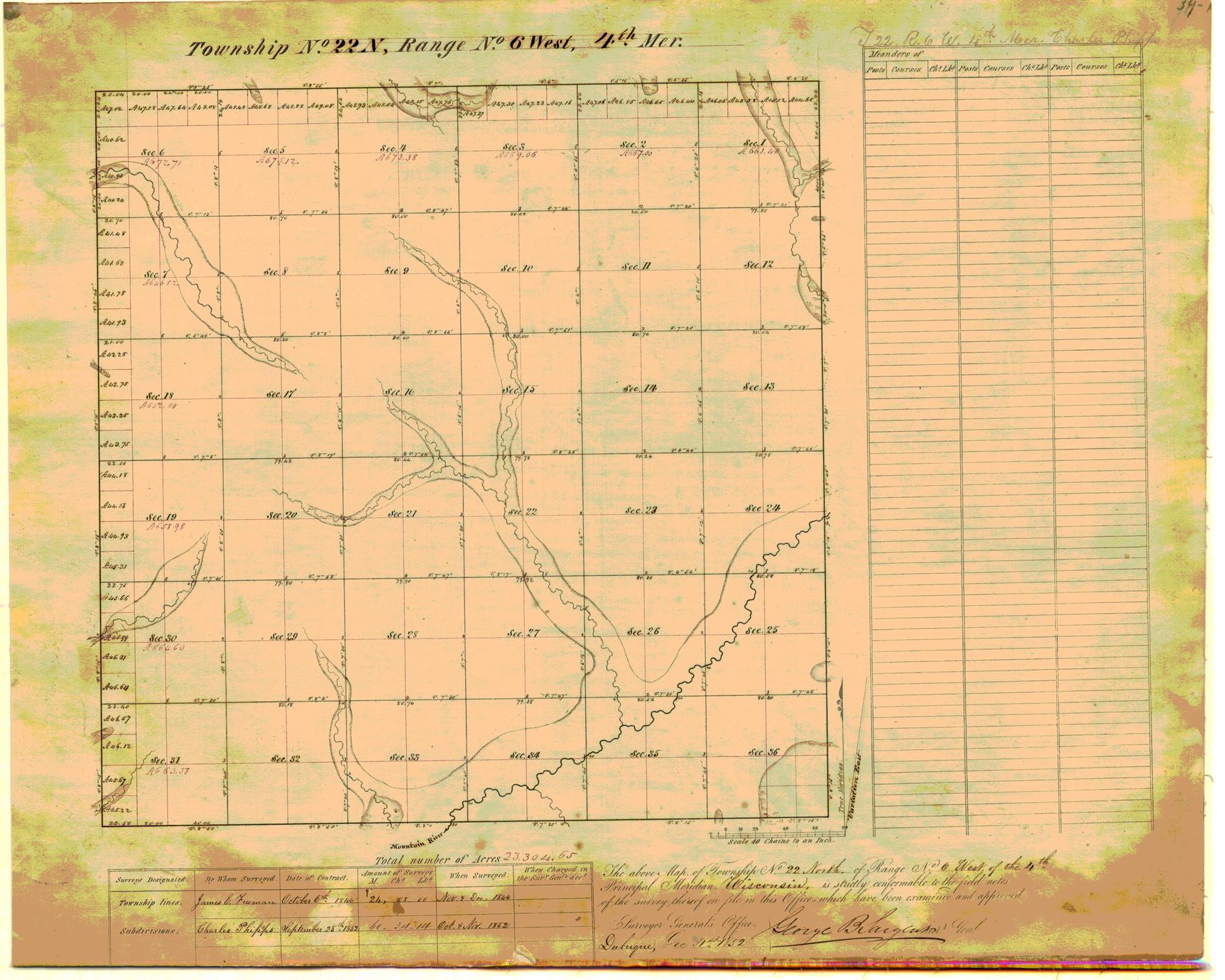 [Public Land Survey System map: Wisconsin Township 22 North, Range 06 West]
