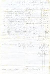 Bill from William S. Gardiner to Nathaniel Dominy VII, 1857