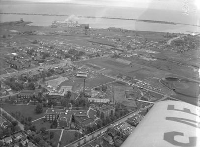 1960s aerial view of campus