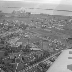 1960s aerial view of campus