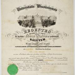 Levi Boothe M.A. diploma