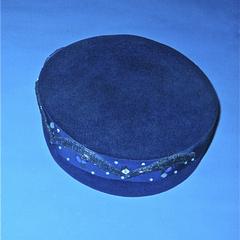 Royal blue pillbox-style hat