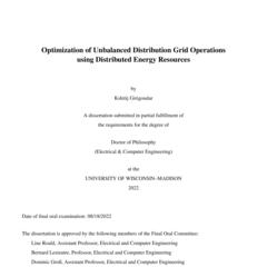 Optimization of Unbalanced Distribution Grid Operations using Distributed Energy Resources