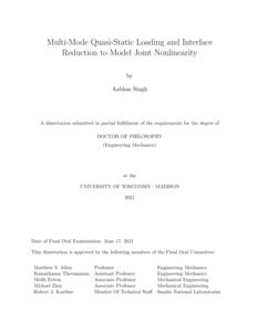 Multi-Mode Quasi-Static Loading and Interface Reduction to Model Joint Nonlinearity
