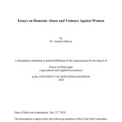 Essays on Domestic Abuse and Violence Against Women