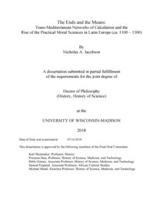 The Ends and the Means: Trans-Mediterranean Networks of Calculation and the Rise of the Practical Moral Sciences in Latin Europe (ca. 1100 – 1300)