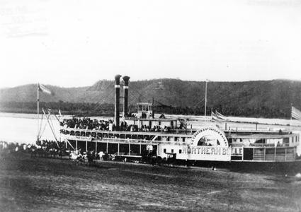 Side view of the Northern Belle at shore