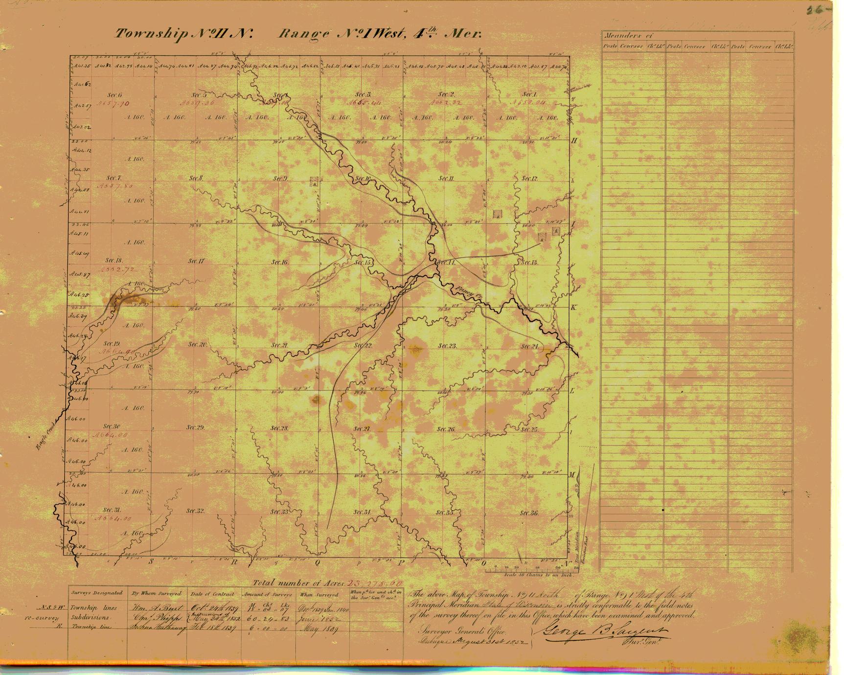 [Public Land Survey System map: Wisconsin Township 11 North, Range 01 West]