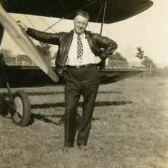 Unknown man with airplane