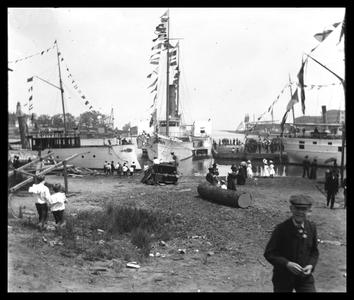 View of harbor at time of dedication of Library - May