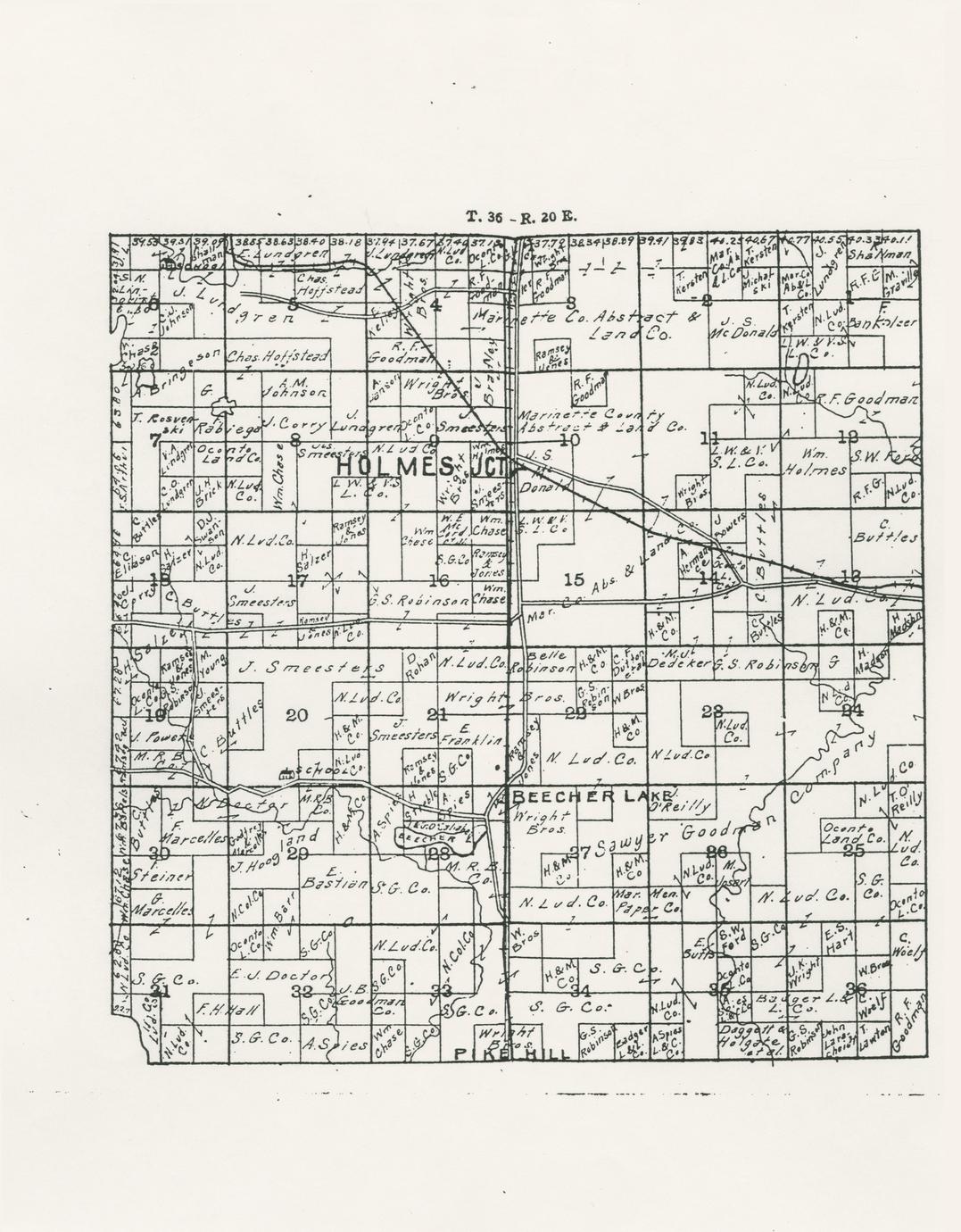 Sectional map of County showing ownership of lands, location