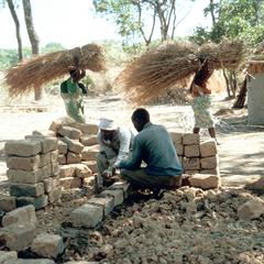 Making Foundation of Straw for Chief's Rest House