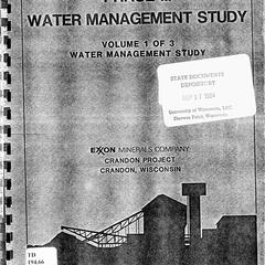 Phase III water management study : Crandon Project